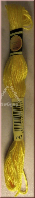 Stickgarn/Sticktwist Fligatto, 8 Meter, Farbe 743 gelb mittel
