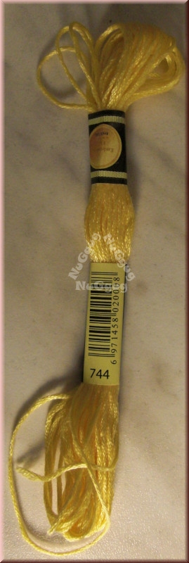 Stickgarn/Sticktwist Fligatto, 8 Meter, Farbe 744 gelb blass