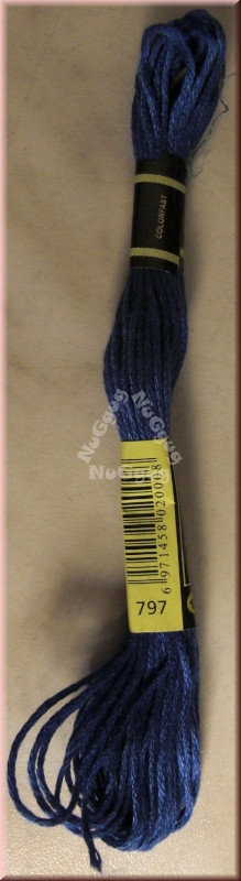 Stickgarn/Sticktwist Fligatto, 8 Meter, Farbe 797 royalblau
