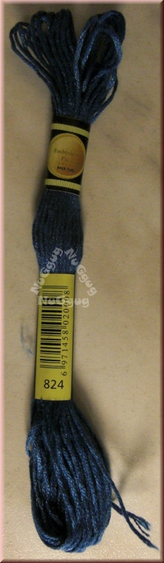 Stickgarn/Sticktwist Fligatto, 8 Meter, Farbe 824 blau sehr dunkel