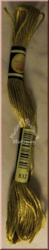 Stickgarn/Sticktwist Fligatto, 8 Meter, Farbe 832 goldolive