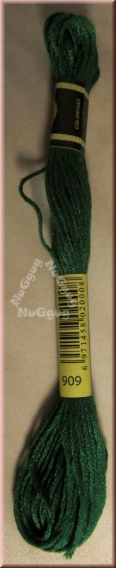 Stickgarn/Sticktwist Fligatto, 8 Meter, Farbe 909 smaragdgrün sehr dunkel