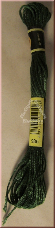 Stickgarn/Sticktwist Fligatto, 8 Meter, Farbe 986 waldgrün sehr dunkel
