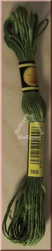 Stickgarn/Sticktwist Fligatto, 8 Meter, Farbe 988 waldgrün mittel