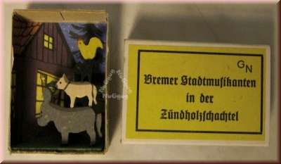 Bremer Stadtmusikanten in der Zündholzschachtel, Miniatur