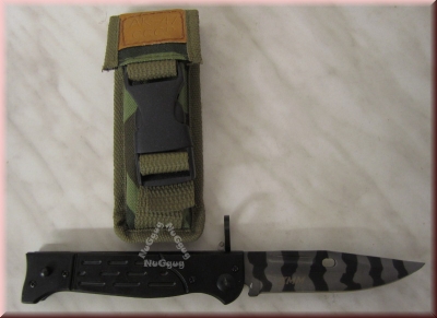 AK-47 CCCP Einhand Klappmesser, mit Etui, schwarz/camouflage