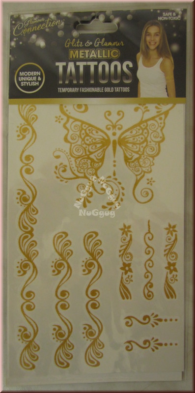 Metallic Tattoos Motiv "Schnörkel", gold