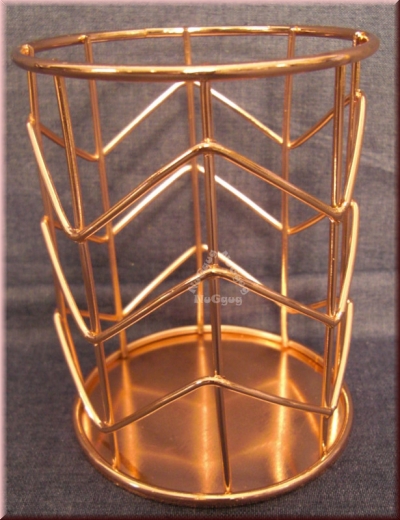 Teelichthalter, kupferfarben/rosegold, Metall, rund, Kerzenständer, Windlicht