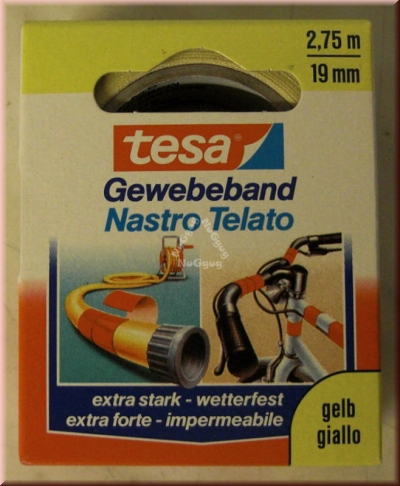 tesa Gewebeband, 2,75m x 19mm, gelb