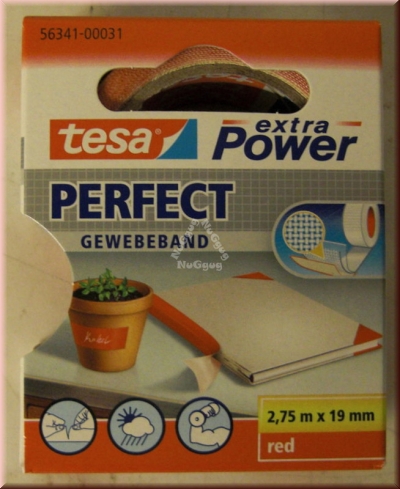 tesa Gewebeband, 2,75m x 19mm, rot