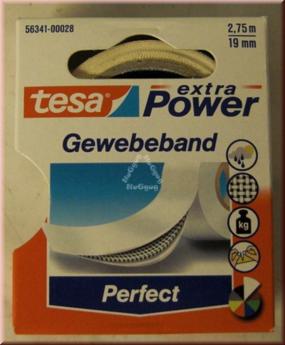 tesa Gewebeband, 2,75m x 19mm, weiß