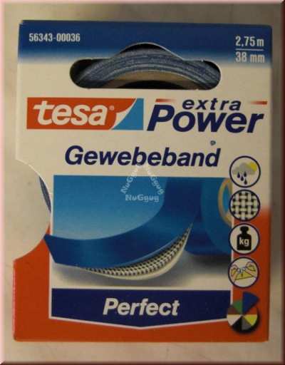 tesa Gewebeband, 2,75m x 38mm, blau