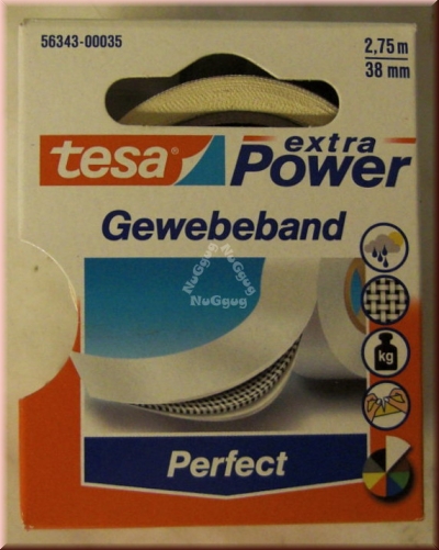 tesa Gewebeband, 2,75m x 38mm, weiß