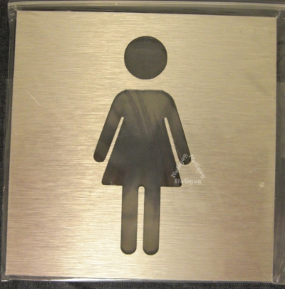 BSYDESIGN Türschild WC, mit Piktogramm "Damen", classisch, Aluminium, quadratisch, selbstklebend