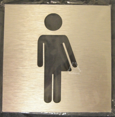 BSYDESIGN Türschild WC, mit Piktogramm "Damen", modern, Aluminium, quadratisch, selbstklebend