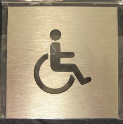 BSYDESIGN Türschild WC, mit Piktogramm "Behinderte", classisch, Aluminium, quadratisch, selbstklebend