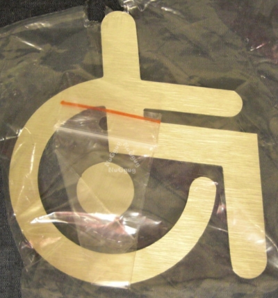 BSYDESIGN Türschild WC, mit Symbol "Behinderte", classisch, Aluminium Gold, selbstklebend
