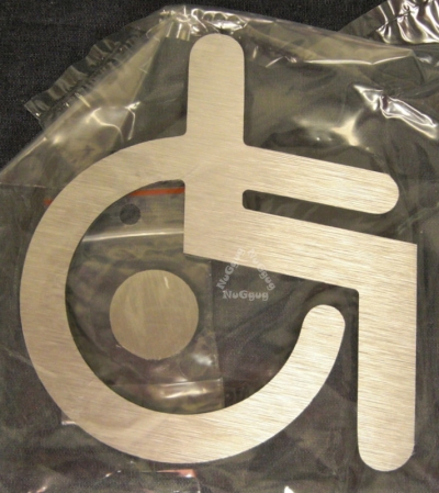 BSYDESIGN Türschild WC, mit Symbol "Behinderte", classisch, Aluminium, selbstklebend