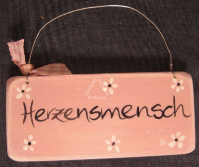 Türschild "Herzensmesch", Holz, 90 x 40 x 10 mm