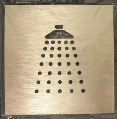 BSYDESIGN Türschild Duschraum, mit Piktogramm "Dusche", classisch, Aluminium, quadratisch, selbstklebend