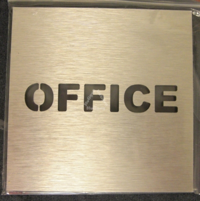 BSYDESIGN Türschild Büroraum, mit Schriftzug "OFFICE", Aluminium, quadratisch, selbstklebend