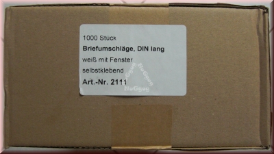 Briefumschläge DIN lang weiß, selbstklebend, mit Fenster,  1000 Stück