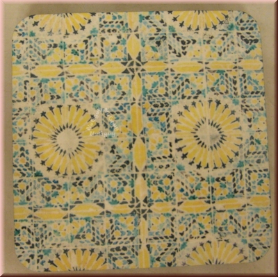 Untersetzer mit Mosaik Motiv und Kork Unterseite, 7 Stück, 9,5 x 9,5 cm