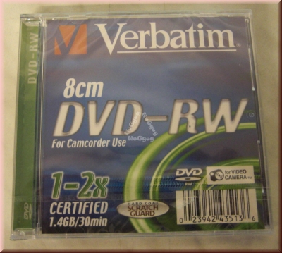 Verbatim DVD-RW, 30 Minuten, 1,4 GB, für Camcorder