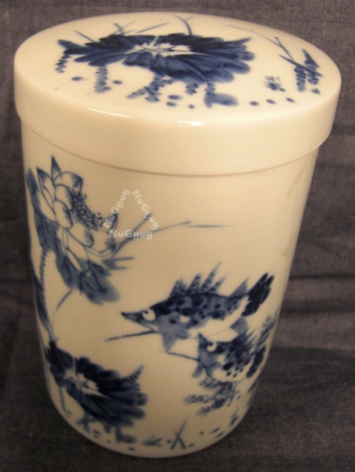 Deckeldose Porzellan, China Motiv, weiß/blau, Vorratsdose