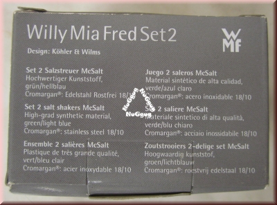 Salz- und Pfefferstreuer Set McSalt "Willy Mia Fred Set 2, grün + blau, von WMF