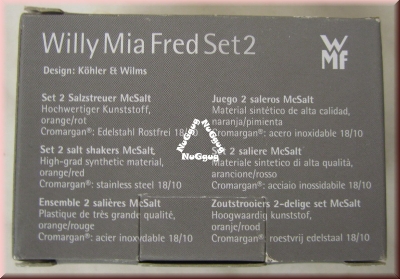 Salz- und Pfefferstreuer Set McSalt "Willy Mia Fred Set 2, rot + orange, von WMF