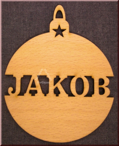 Weihnachtsanhänger Kugel, "Jakob", Holz