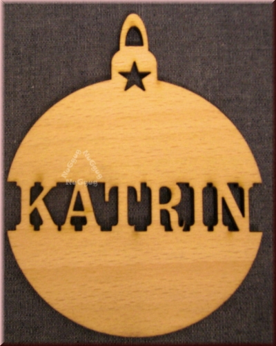 Weihnachtsanhänger Kugel, "Katrin", Holz