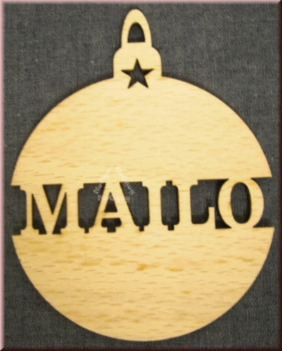 Weihnachtsanhänger Kugel, "Mailo", Holz