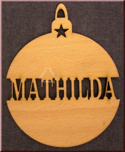 Weihnachtsanhänger Kugel, "Mathilda", Holz