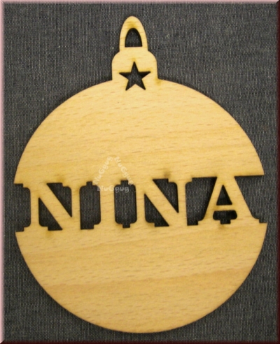 Weihnachtsanhänger Kugel, "Nina", Holz