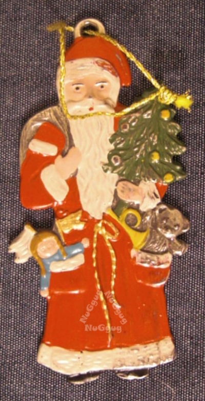 Weihnachtsanhänger Weihnachtsmann bunt, Nikolaus, Zinn, Christbaumschmuck