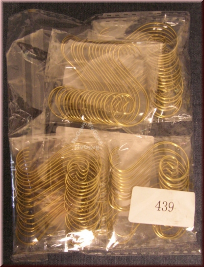Kugelaufhänger "Spirale, Metall, goldfarben, 100 Stück, 5 cm, Christbaumhaken