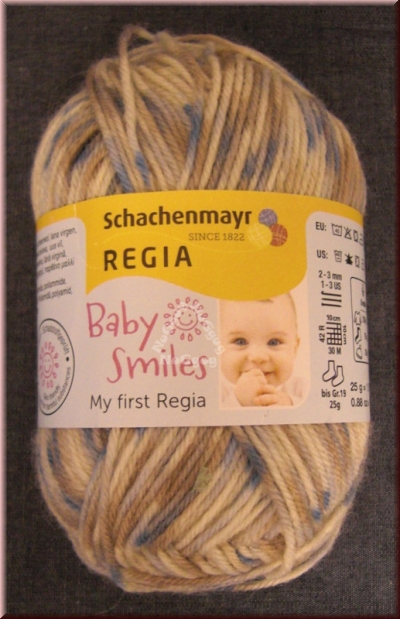 Sockenwolle Regia Baby Smiles, bunt, 25 Gramm, von Schachenmayr, Wolle, Wollknäuel