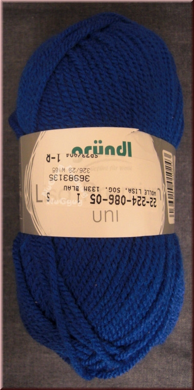 Wolle Lisa Premium, blau, 50 Gramm, von gründl, Wollknäuel