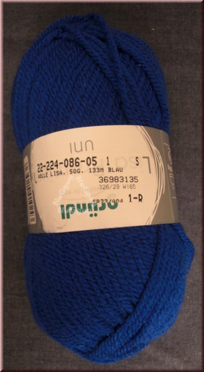Wolle Lisa Premium, blau, 50 Gramm, von gründl, Wollknäuel
