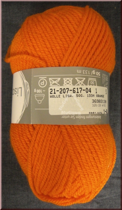 Wolle Lisa Premium, orange, 50 Gramm, von gründl, Wollknäuel