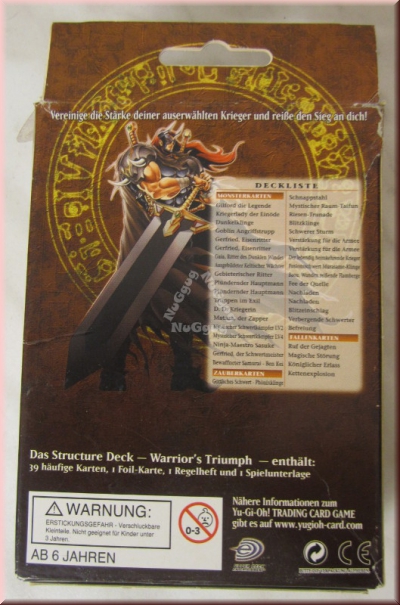 Konami Yu-Gi-Oh! Warriors Triumph Structure Deck, 1. Auflage, deutsche Ausgabe