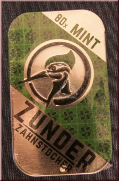 Zunder Zahnstocher Mint, Zahnsticks mit Geschmack, 80 Stück