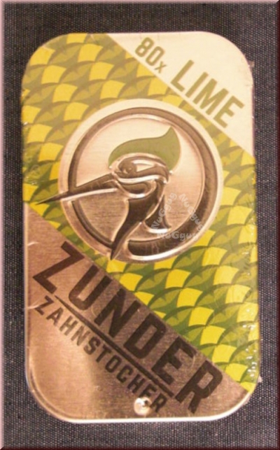 Zunder Zahnstocher Lime, Zahnsticks mit Geschmack, 80 Stück