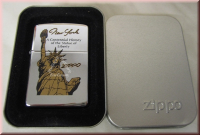 Zippo Feuerzeug Motiv "New York", verchromt, in der Alubox