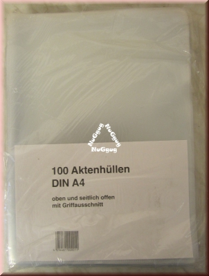 Aktenhülle DIN A4, transparent, 100 Stück