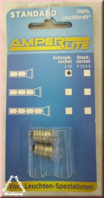 Amperlite Glühlampe für Taschenlampe, S230, 2,5V, 0,3A, Schraubsockel, 2 Stück