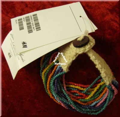 Armband Baumwolle mit bunten Perlen von H&M