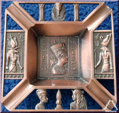 Aschenbecher Ägypten, Metall, 12,5 x 12,5 cm
